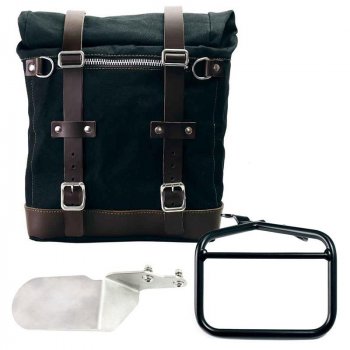 Scram Seitenkoffer in Canvas 22L-30L + Ducati Desert Sled rechter Rahmen