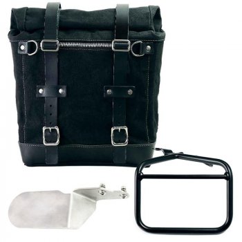 Scram Seitenkoffer in Canvas 22L-30L + Ducati Desert Sled rechter Rahmen