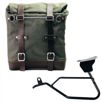 Scram Packtasche aus Segeltuch 22L-30L + Moto Guzzi V100 Mandello linker Rahmen