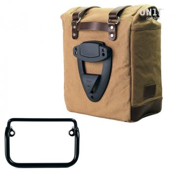 Seitentasche Scram in Canvas 22L-30L + Rahmen R18 für Auspuff mit geradem Rohr