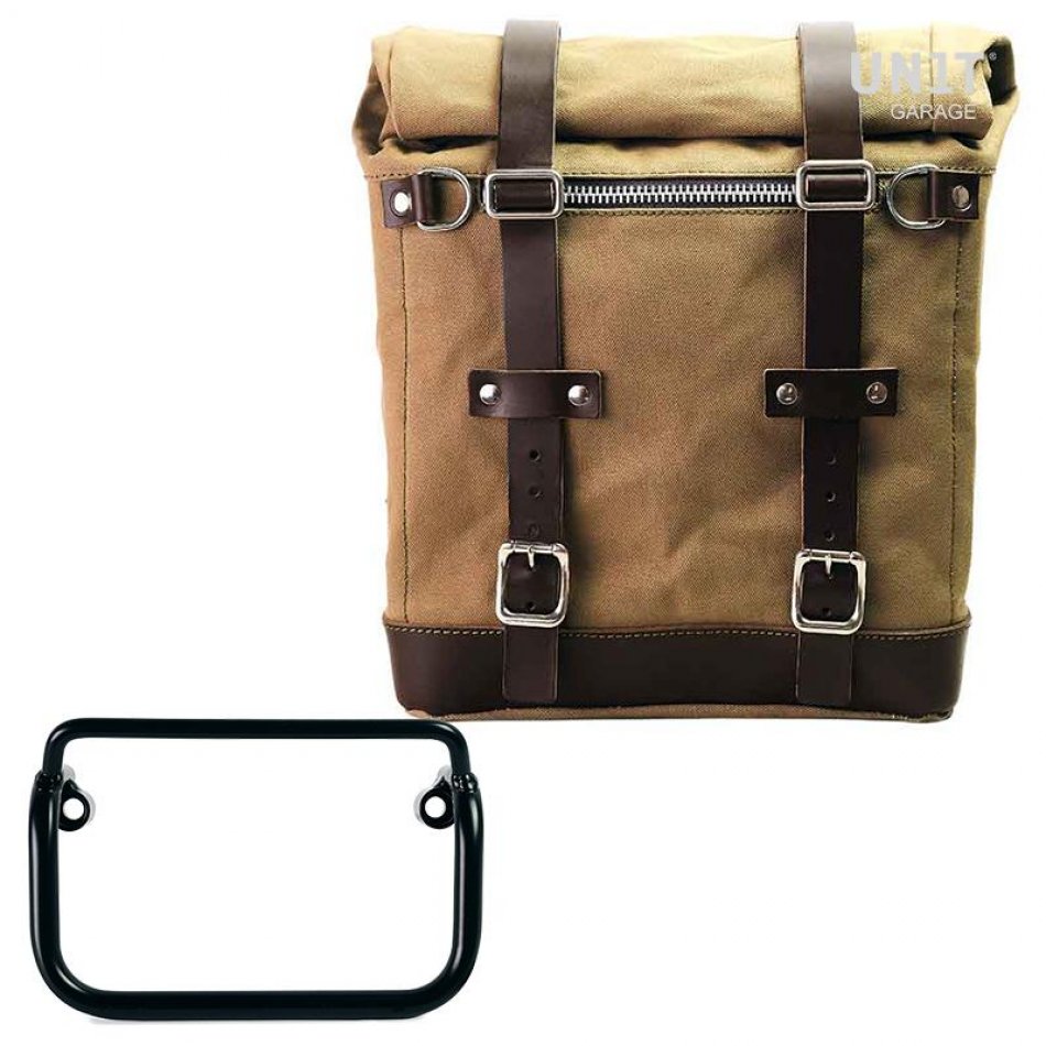 Seitentasche Scram in Canvas 22L-30L + Rahmen R18 für Auspuff mit geradem Rohr
