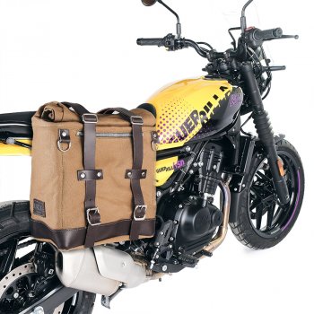 Scram-Seitentasche aus Canvas 22L-30L + Royal Enfield Guerrilla 450 rechter Rahmen