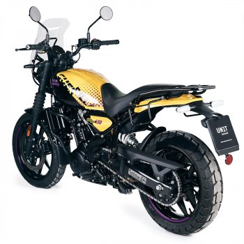 Scram-Seitentasche aus Canvas 22L-30L + Royal Enfield Guerrilla 450 Linker Rahmen