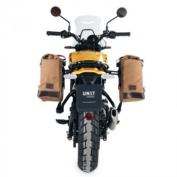 Scram-Seitentasche aus Canvas 22L-30L + Royal Enfield Guerrilla 450 Linker Rahmen