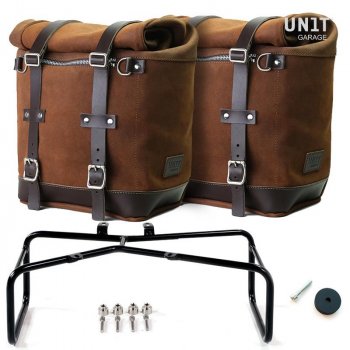 Zwei Seitentaschen aus Leder + Doppelrahmen NineT