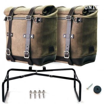 Zwei Seitentaschen aus Leder + Doppelrahmen NineT