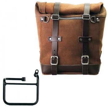 Seitentasche Scram aus Spaltleder 22L-30L + BMW CE 02 Rechter Rahmen