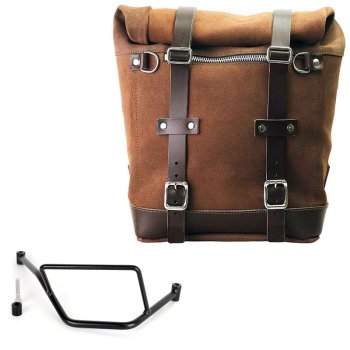 Seitentasche Scram aus Spaltleder 22L-30L + BMW F450GS Rahmen rechts
