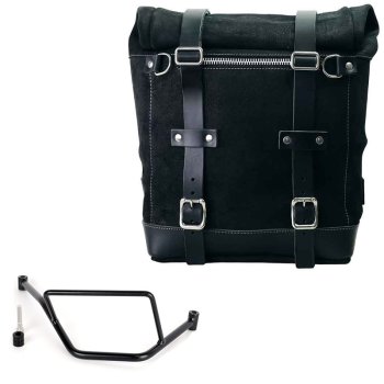 Seitentasche Scram aus Spaltleder 22L-30L + BMW F450GS Rahmen rechts