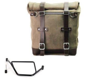 Seitentasche Scram aus Spaltleder 22L-30L + BMW F450GS Rahmen rechts
