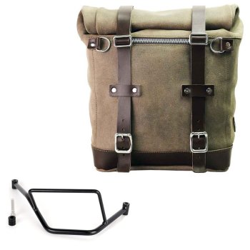 Seitentasche Scram aus Spaltleder 22L-30L + BMW F450GS Rahmen rechts
