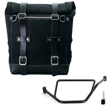 Seitentasche Scram aus Spaltleder 22L-30L + BMW F450GS Rahmen links