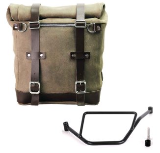 Seitentasche Scram aus Spaltleder 22L-30L + BMW F450GS Rahmen links