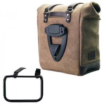 Seitentasche Scram aus Spaltleder 22L-30L + BMW R12 G/S Rahmen rechts