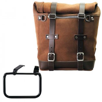 Seitentasche Scram aus Spaltleder 22L-30L + BMW R12 G/S Rahmen rechts