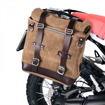 Seitentasche Scram aus Spaltleder 22L-30L + BMW R12 G/S Rahmen rechts