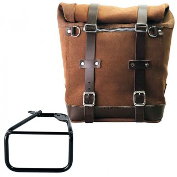 Scram Seitentasche aus Spaltleder 22L-30L + BMW R12 NineT rechter Rahmen