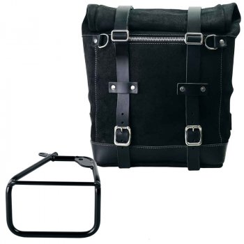 Scram Seitentasche aus Spaltleder 22L-30L + BMW R12 NineT rechter Rahmen