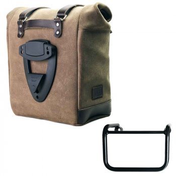 Seitentasche Scram aus Spaltleder 22L-30L + BMW R12 Fahrgestell links