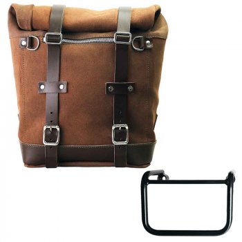 Seitentasche Scram aus Spaltleder 22L-30L + BMW R12 Fahrgestell links