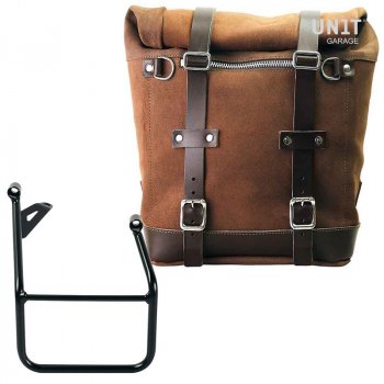 Seitentasche Scram aus Spaltleder 22L-30L + BMW R1300GS Rahmen rechts