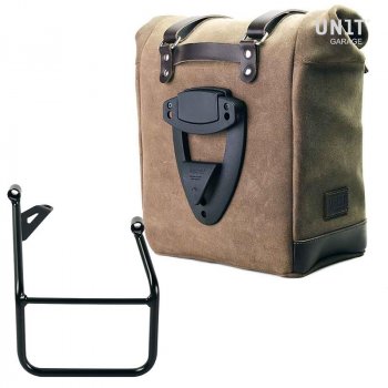 Seitentasche Scram aus Spaltleder 22L-30L + BMW R1300GS Rahmen rechts