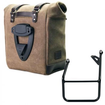 Seitentasche Scram aus Spaltleder 22L-30L + BMW R1300GS Rahmen links