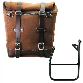 Seitentasche Scram aus Spaltleder 22L-30L + BMW R1300GS Rahmen links