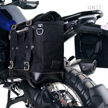 Seitentasche Scram aus Spaltleder 22L-30L + BMW R1300GS Rahmen links