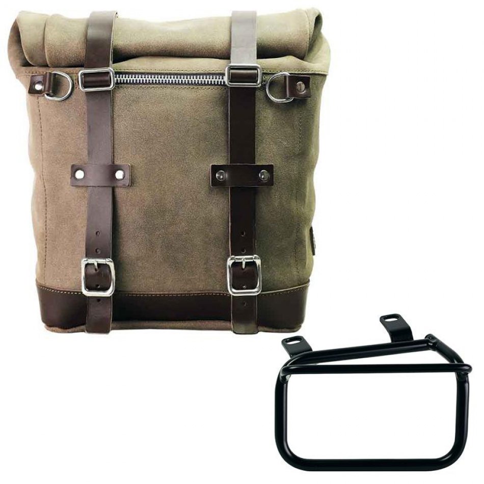 Seitentasche Scram aus Spaltleder 22L-30L + Linker Rahmen Ducati Scrambler (ab 2023)
