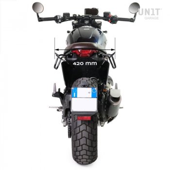 Seitentasche Scram aus Spaltleder 22L-30L + Linker Rahmen Ducati Scrambler (ab 2023)