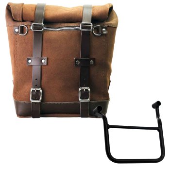 Seitentasche Scram aus Spaltleder 22L-30L + Honda Transalp 750 (ab 2023) Rahmen Links