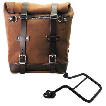 Seitentasche Scram aus Spaltleder 22L-30L + KTM 1290/1390 Super Adventure S-R Linker Rahmen