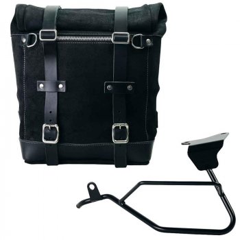 Seitentasche Scram aus Spaltleder 22L-30L + Moto Guzzi V100 Mandello linker Rahmen