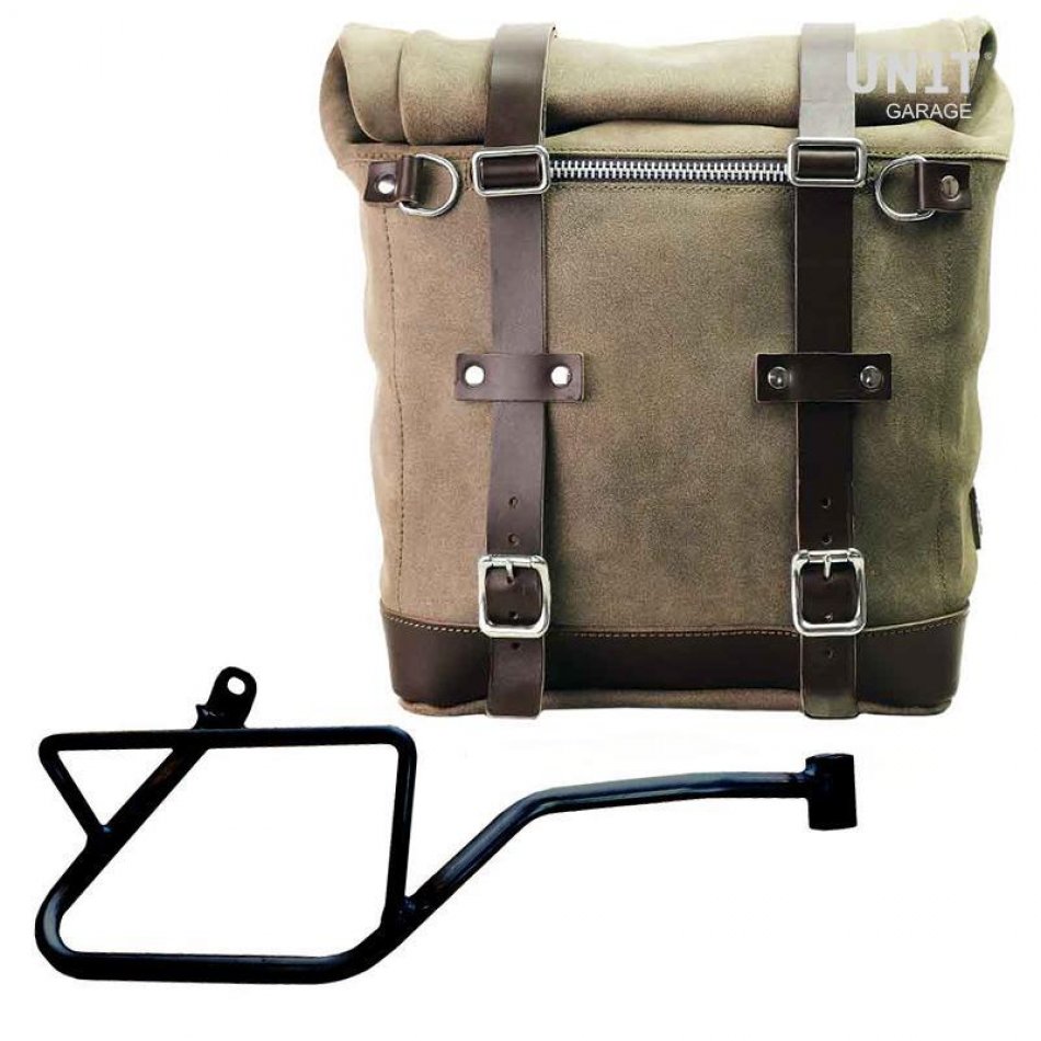 Seitentasche Scram aus Spaltleder 22L-30L + Moto Guzzi V7 EURO5 PLUS (ab 2025) Rahmen Rechts