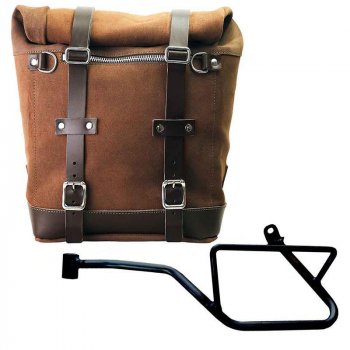 Seitentasche Scram aus Spaltleder 22L-30L + Moto Guzzi V7 EURO5 PLUS (ab 2025) Rahmen Links