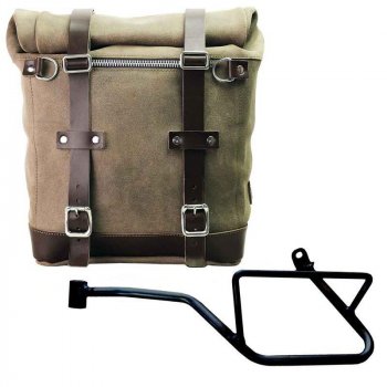 Seitentasche Scram aus Spaltleder 22L-30L + Moto Guzzi V7 EURO5 PLUS (ab 2025) Rahmen Links