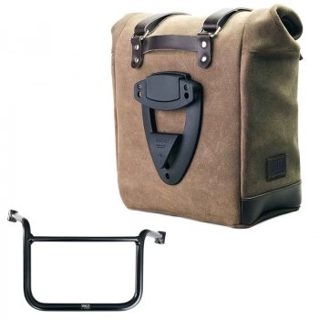 Seitentasche Scram aus Spaltleder 22L-30L + Moto Guzzi V85 TT (ab 2024) Rahmen Rechts