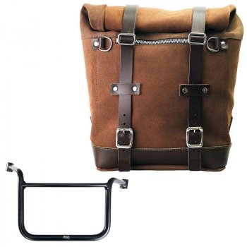 Seitentasche Scram aus Spaltleder 22L-30L + Moto Guzzi V85 TT (ab 2024) Rahmen Rechts