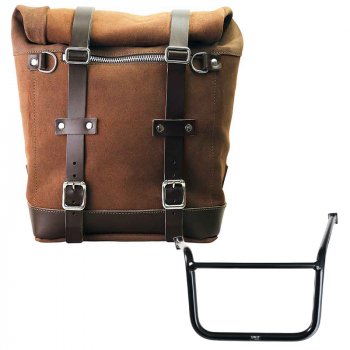 Seitentasche Scram aus Spaltleder 22L-30L + Moto Guzzi V85 TT (ab 2024) Rahmen links