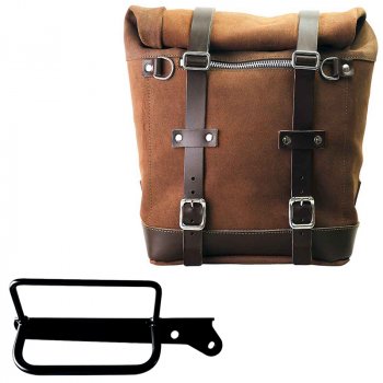 Seitentasche Scram aus Spaltleder 22L-30L + Royal Enfield Hunter 350 Rechter Rahmen