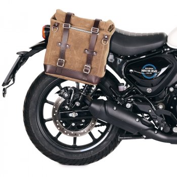Seitentasche Scram aus Spaltleder 22L-30L + Royal Enfield Hunter 350 Rechter Rahmen