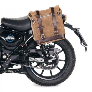 Seitentasche Scram aus Spaltleder 22L-30L + Royal Enfield Hunter 350 Linker Rahmen