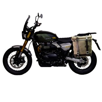 Seitentasche Scram aus Spaltleder 22L-30L + Triumph Street Scrambler 900 (ab 2026) Linker Rahmen