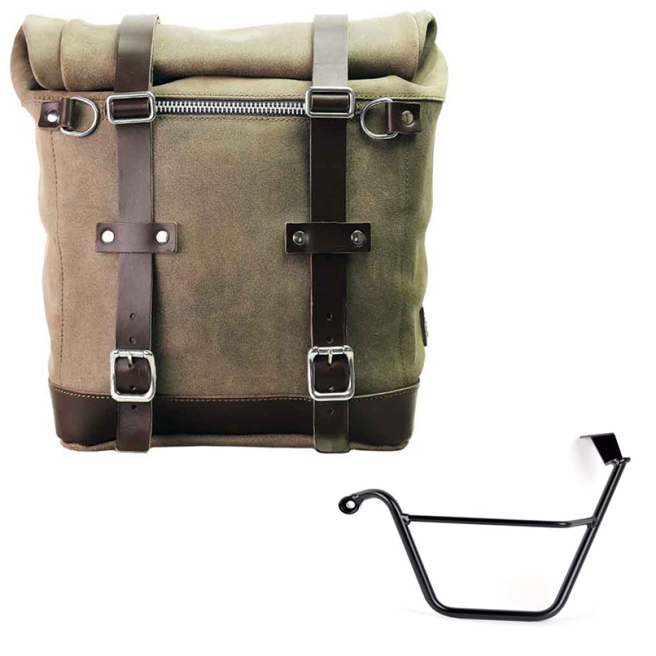 Seitentasche Scram aus Spaltleder 22L-30L + Triumph Street Scrambler 900 (ab 2026) Linker Rahmen