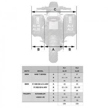 Atlas 34L Aluminiumtasche auf der Schalldämpferseite