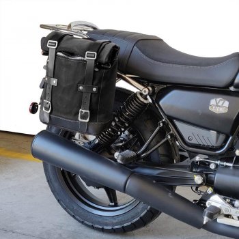 Seitenkoffer Canvas + rechter Hilfsrahmen Guzzi V7.850