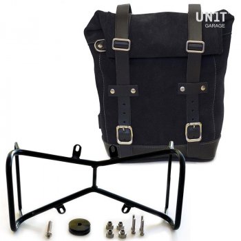 Seitentasche aus Spaltleder + Double NineT symmetrischer Rahmen