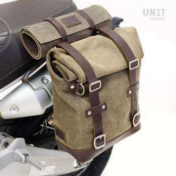 Seitentasche aus Spaltleder + Ducati Scrambler 1100 linke Rahmen