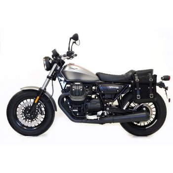Seitentasche aus Spaltleder + Guzzi V9 Bobber SX Rahmen